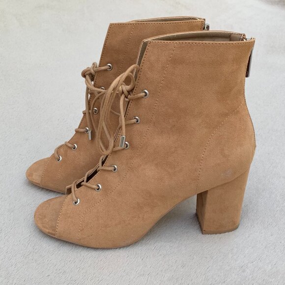 Guess GW Daly Peep Toe Lace-Up Booties - Picture 6 of 14